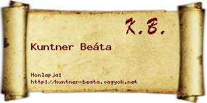 Kuntner Beáta névjegykártya