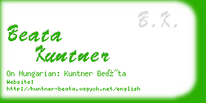 beata kuntner business card